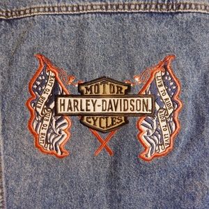 Vintage Harley Davidson Denim Vest